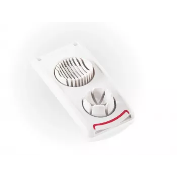 LEIFHEIT Egg Cutter Combi – 2-in-1 kiaušinių pjaustytuvas ir skaidytuvas, baltas