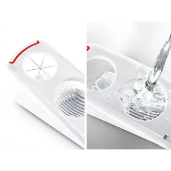 LEIFHEIT Egg Cutter Combi – 2-in-1 kiaušinių pjaustytuvas ir skaidytuvas, baltas