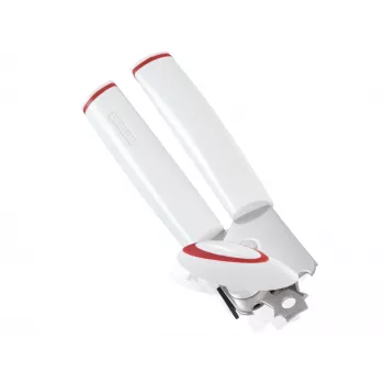 LEIFHEIT Lifty rankinis konservų atidarytuvas su ergonomiška rankena, nerūdijančio plieno peiliuku, balta/pilka