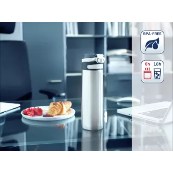 LEIFHEIT Thermo Mug Flip 600 ml Silver