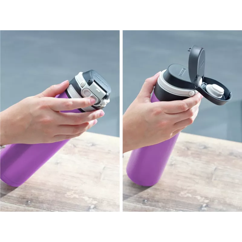 LEIFHEIT Thermos Flip 600 ml purpurinė vakuuminė termo gertuvė iš nerūdijančio plieno