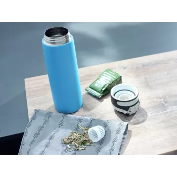 LEIFHEIT Thermos Flip 600ml šviesiai mėlyna vakuuminė termo gertuvė iš nerūdijančio plieno