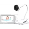 Chillax DM685 Wi-Fi/FHSS vaizdo kūdikio stebėjimo sistema su 5 colių tėvų bloku, 1080p kamera, pan-tilt, naktinio matymo režimu, dvipusiu ryšiu, temperatūros jutikliu, lopšinėmis, balta
