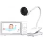 Chillax DM685 Wi-Fi/FHSS vaizdo kūdikio stebėjimo sistema su 5 colių tėvų bloku, 1080p kamera, pan-tilt, naktinio matymo režimu, dvipusiu ryšiu, temperatūros jutikliu, lopšinėmis, balta