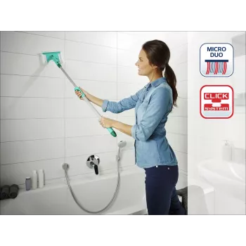 LEIFHEIT plytelių ir vonios šepetys su teleskopiniu kotu 93-150 cm Bath Cleaner Micro Duo