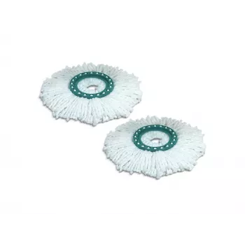 LEIFHEIT Clean Twist Disc Mop šluotės keičiamų mikropluošto galvučių rinkinys, 2 vnt., baltos