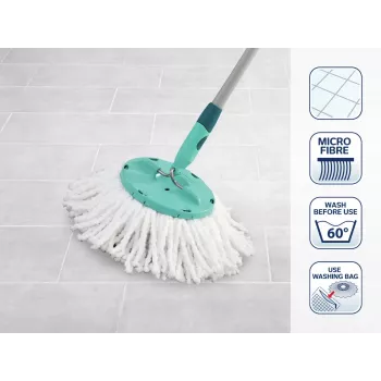 LEIFHEIT Clean Twist Disc Mop šluotės keičiamų mikropluošto galvučių rinkinys, 2 vnt., baltos