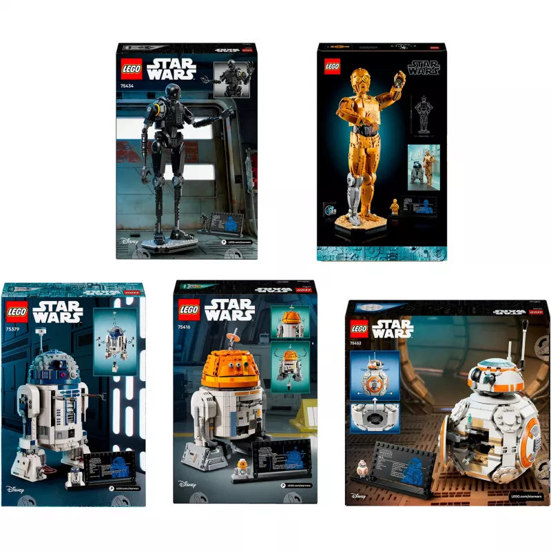 LEGO Star Wars droidų rinkinys (BB-8, R2-D2, BB-9E) – valdomi išmaniąja programėle