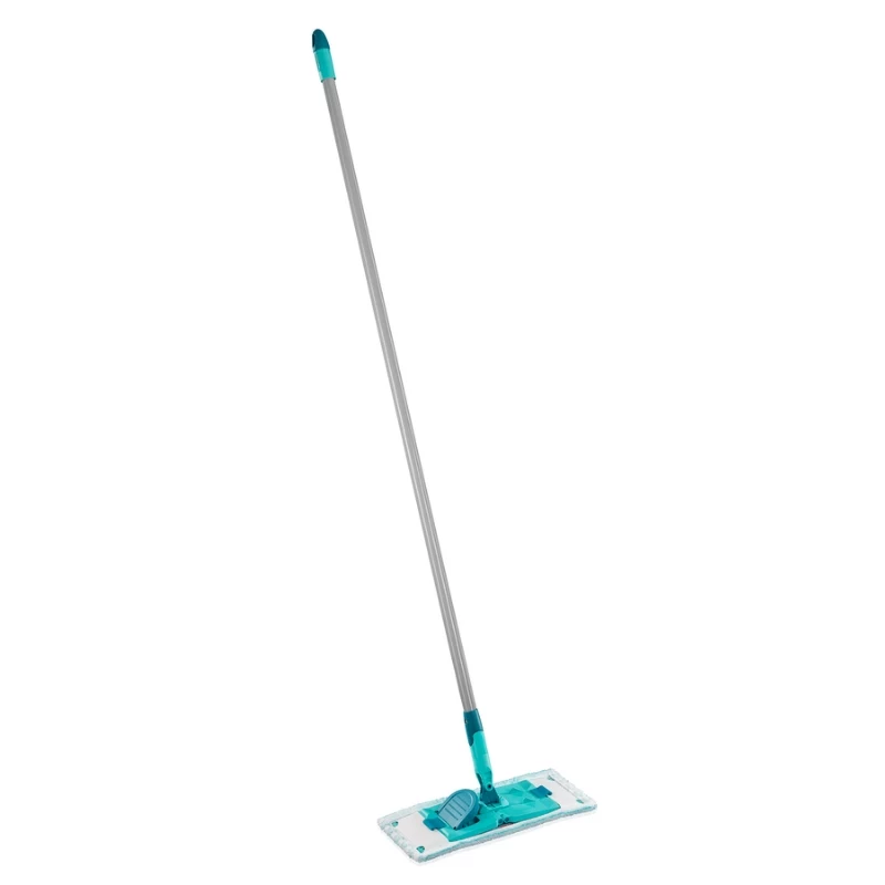 LEIFHEIT POWER CLEAN M Micro Duo plokščioji šluostė su teleskopiniu kotu, 33cm, žalia/balta/pilka