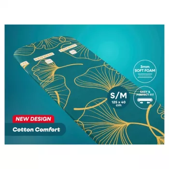 LEIFHEIT Cotton Comfort lyginimo lentos užvalkalas S/M 125x40 cm mėlynai baltos juostelės