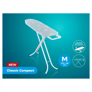 LEIFHEIT Lyginimo lenta Classic M Compact 120x38cm su medvilniniu užvalkalu ir fiksuotu lygintuvo laikikliu