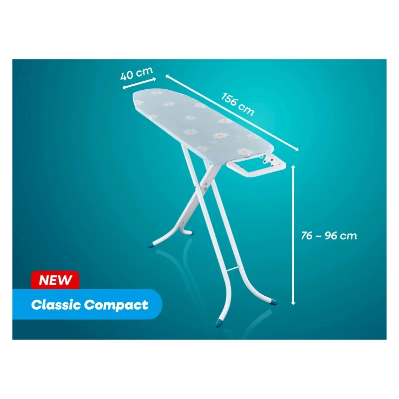 LEIFHEIT Lyginimo lenta Classic M Compact 120x38cm su medvilniniu užvalkalu ir fiksuotu lygintuvo laikikliu