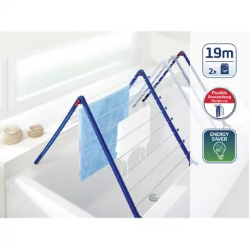 LEIFHEIT Pegasus Bath 190 ištraukiama drabužių džiovykla voniai, 19 m, balta/mėlyna
