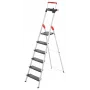 Hailo L100 TopLine 7 pakopų aliuminės kopėčios su daugiafunkciu padėklu, 150 kg apkrova, EN 131 8050-607