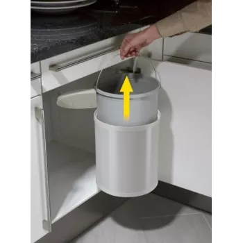 HAILO Compact-Box M 15L įleidžiama šiukšliadėžė, balta