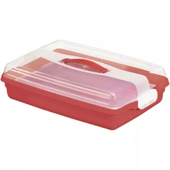 CURVER stačiakampė torto transportavimo dėžė 45x29,5x11,1 cm, raudona