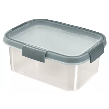 CURVER Smart Eco Fresh stačiakampė maisto laikymo dėžutė 1,2L, permatoma su žaliu dangteliu, 100% perdirbtas plastikas