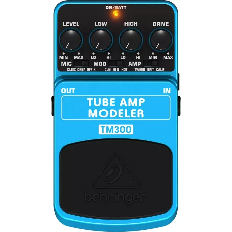 Behringer TM300 Tube Amp Modeler efektų pedalas elektrinei gitarai, mėlynas/juodas