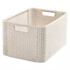 CURVER Box Style L 43,6 x 32,6 x 23 cm kreminės spalvos – sulankstoma tekstilinė dėžė su dangčiu ir rankenomis, 32,7 L