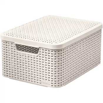 CURVER Style M dėžė su dangčiu, 39,3 x 29,3 x 18,7 cm, kreminės spalvos, 21,6L, sulankstoma