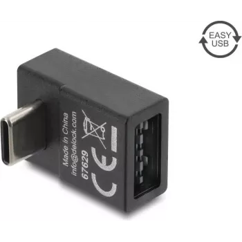 Delock USB 2.0 USB Type-C male to Easy USB Type-A female kampinis adapteris, juodas