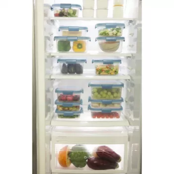 CURVER Smart Eco Fresh stačiakampė maisto laikymo dėžė 5L, permatoma su žaliu dangteliu