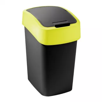 Curver Flip Bin 9L juodas ir geltonas šiukšlių kibiras