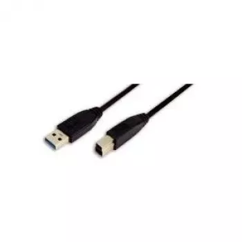 LogiLink USB 3.0 kabelis, USB-A male to USB-B male, juodas, 2 m, 5 Gbps, dvigubai ekranuotas