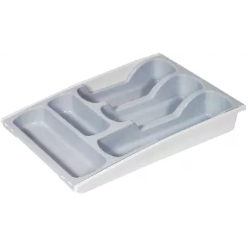 CURVER stalo įrankių dėklas 30x42x6,4 cm pilkas – 6 skyriai, tinka plauti indaplovėje, BPA-free polipropilenas
