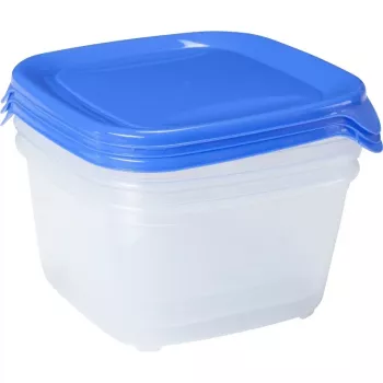 Curver Fresh & Go 3 dalių kvadratinių maisto talpų rinkinys 1,2L mėlynas
