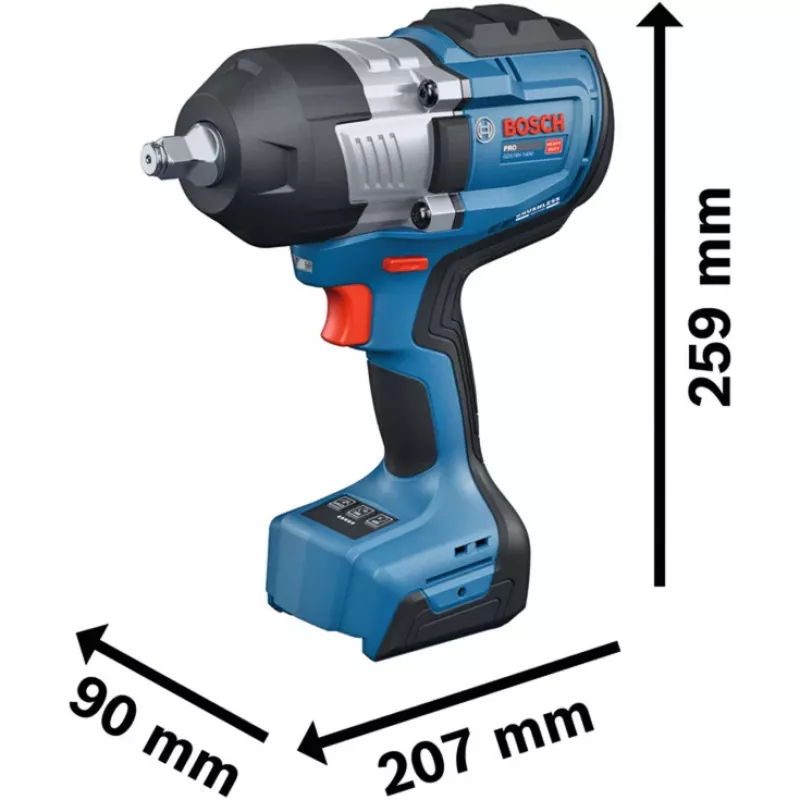 Bosch GDS18V-1400 BITURBO Brushless 3/4 inch akumuliatorinis smūginis veržliasukis (be akumuliatoriaus, L-Boxx)