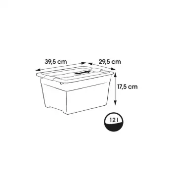 keeeper Crystalbox Cornelia dėžė su dangčiu, 12 L, permatoma, 39,5 x 29,5 x 17,5 cm