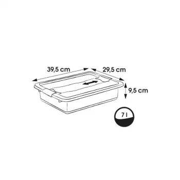 keeeper Crystalbox Cornelia maisto laikymo dėžė su dangteliu, 7 L, permatoma, polipropilenas, maistui saugi, sudedama į kaminą, 39,5 x 29,5 x 9,5 cm