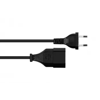 Kabelmeister Euro prailginimo laidas CEE 7/16 į CEE 7/17, 1m, juodas, 0,75mm²