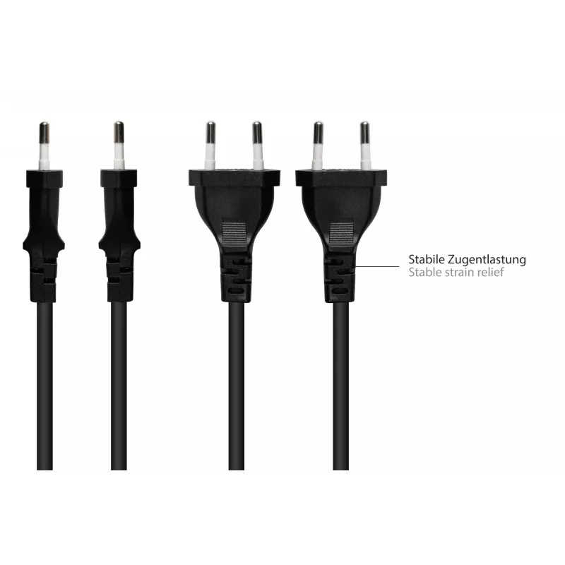 Kabelmeister Euro maitinimo laidas Type C į C7 Figure-8, 0,5m, juodas, 0,75mm²