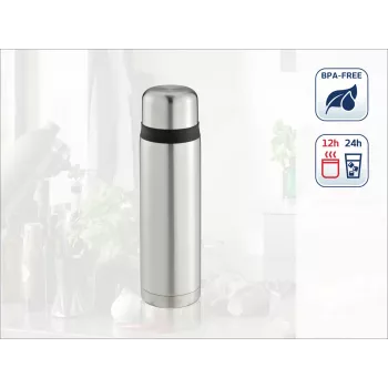 LEIFHEIT Thermos Coco 1,0 l nerūdijančio plieno vakuuminė termostata, sidabrinė