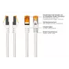 Kabelmeister Cat.7 S/FTP tinklo kabelis, RJ45, TPE apvalkalas, be halogenų, baltas, 1,5 m