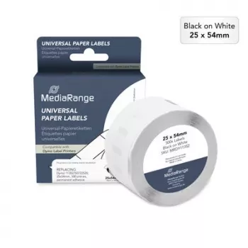 MediaRange popierinės etiketės Dymo 11352/S0722520, 25x54mm, 500 etikečių, baltos, tiesioginės terminės