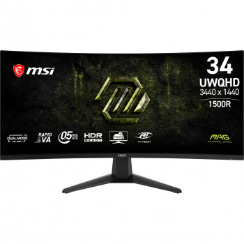 MSI 34 inch UWQHD Rapid VA lenktas žaidimų monitorius 200Hz 0,5ms HDR HDMI DisplayPort VESA (9S6-3DD71M-019)