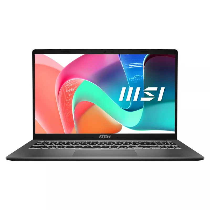 MSI Modern 15 F1MG-1246FRNN nešiojamas kompiuteris, 15,6 colio Full HD IPS, Intel Core 5 120U, 16GB DDR4, 512GB SSD, Windows 11 Pro, prancūziška AZERTY klaviatūra