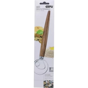 GEFU NEDO daniškas tešlos plaktuvas 14353, nerūdijantis plienas ir mediena, 33 cm
