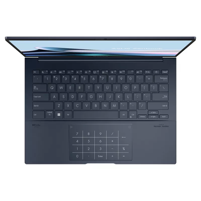 ASUS Zenbook 14 UX3405CA-ISSQD0X nešiojamas kompiuteris, 14 colių WUXGA OLED, Intel Core Ultra 7 255H, 16GB LPDDR5x, 512GB SSD, Windows 11 Pro, prancūziška AZERTY klaviatūra
