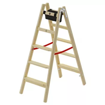 HAILO H77 ComfortLine dvipusės medinės kopėčios 2x5 pakopų