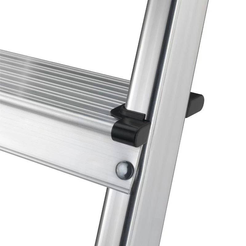 Hailo L40 StandardLine 4 pakopų aliuminės saugos kopėčios su daugiafunkciu padėklu, 150 kg apkrova, EN 131