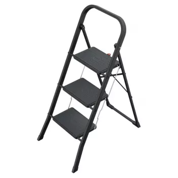 HAILO K44 StandardLine sulankstomas laiptelis su 3 pakopomis, apsaugine rankena, juodas, 150 kg