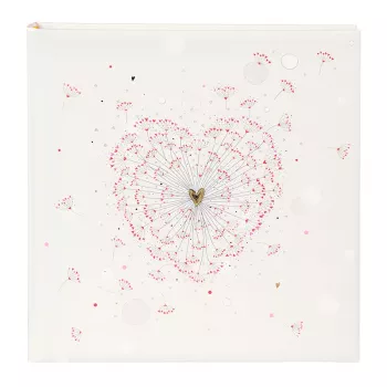 Goldbuch Golden Heart vestuvinis fotoalbumas 30x31 cm, 60 baltų lapų, aukso folijos širdelės 08 062