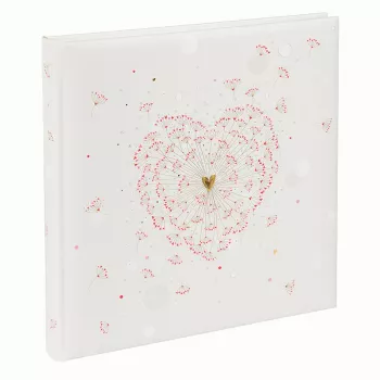 Goldbuch Golden Heart vestuvinis fotoalbumas 30x31 cm, 60 baltų lapų, aukso folijos širdelės 08 062