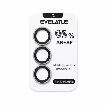 Evelatus Samsung Galaxy S26 kameros lęšių apsauga Armor Clear - 9H grūdintas stiklas, itin plona, nepraleidžianti pirštų atspaudų, be burbuliukų