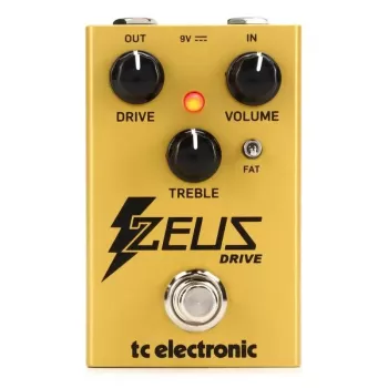 TC Electronic Zeus Drive Overdrive pedalas - analoginė Klon Centaur įkvėpta grandinė, True Bypass, kompaktiškas die-cast metalo korpusas, 9V DC
