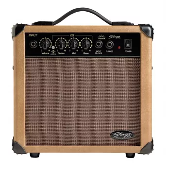 Stagg S10AA 10W akustinės gitaros kombinuotas stiprintuvas su chorus efektu - juodas